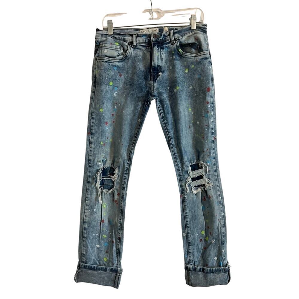 Evolution of Design Woman’s Paint Slattered Cropped‎ Pants- Size 20